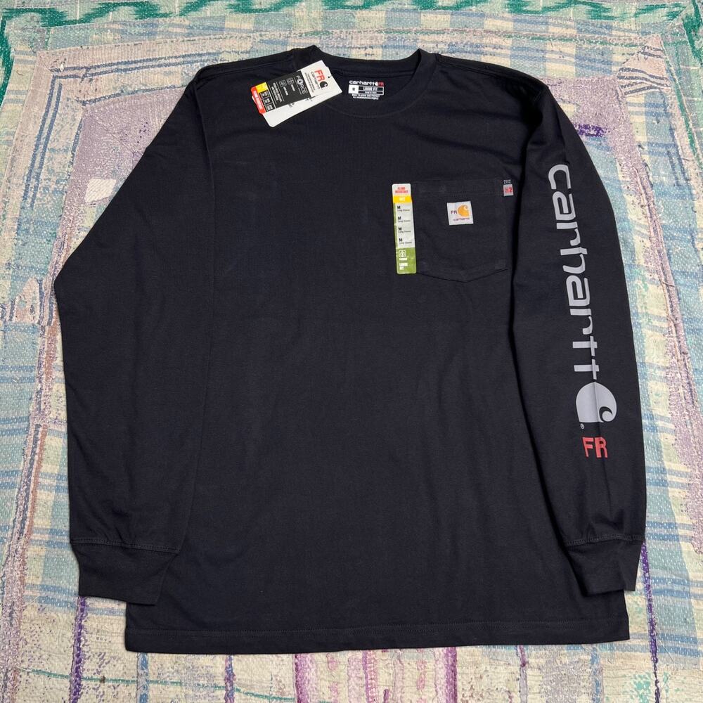 Carhartt Graphic T-Shirt Mens M Black Flame-Resistant Force Loose Fit 104130 NWT